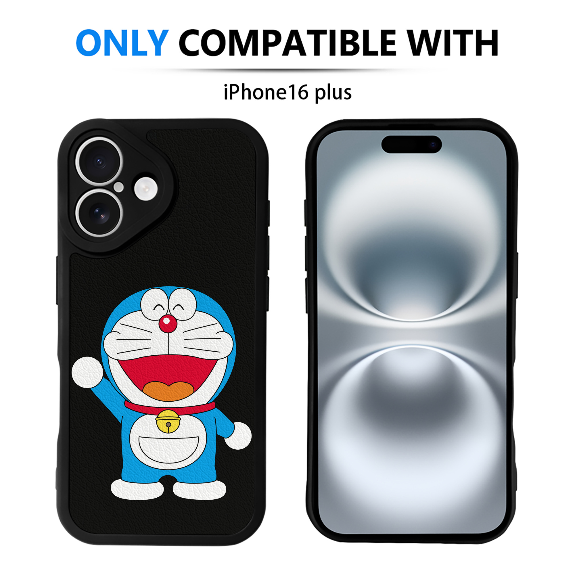 （画像用） ドラえもん Doraemon 【iPhone 16シリーズ対応】シリコンスマホケース（レザー調） 材質：シリコン